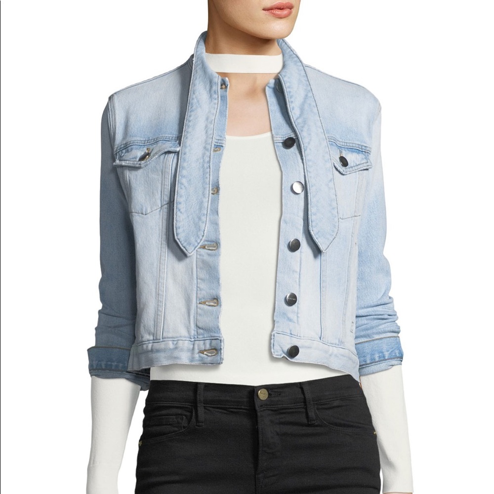 Le Tie Neck Button FRAME Denim Jacket
